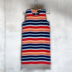 Cynthia Rowley Women’s Navy Multi-Stripe Sleeveless Shift Dress Size 0